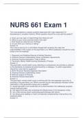 NURS 661 Exam 1 questions and correct answers