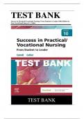 Test Bank for Success in Practical Vocational Nursing 10th Edition Carroll