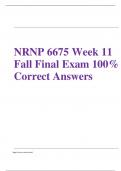 NRNP 6675 Week 11 Fall Final Exam 2023