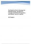 Test Bank for Davis Advantage for Pathophysiology: Introductory Concepts and Clinical Perspectives, 2nd Edition, Theresa Capriotti All Chapters