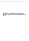 Test Bank for Maternal-Child Nursing 5th Edition by McKinney, James, Murray, Nelson, Ashwill All Chapters (1-55)| A+ ULTIMATE GUIDE 2023