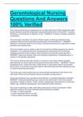 Gerontological Nursing Questions And Answers 100% Verified 