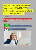 ENN1504 Portfolio October November (COMPLETE ANSWERS) Semester 2 2023 - DUE 19 October 2023