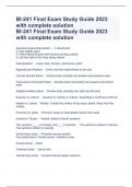 BI-241 Final Exam Study Guide 2023 with complete solution BI-241 Final Exam Study Guide 2023 with complete solution