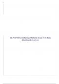 CLP 4374 Psychotherapy Midterm Exam Test Bank Questions & Answers