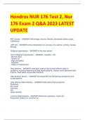 Hondros NUR 176 Test 2, Nur  176 Exam 2 Q&A 2023 LATEST  UPDATE