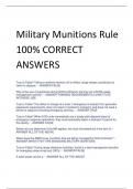 Military Munitions Rule 100% CORRECT  ANSWERS