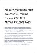 Military Munitions Rule  Awareness Training  Course CORRECT  ANSWERS 100% PASS