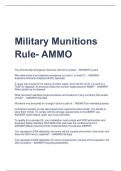 Military Munitions  Rule- AMMO