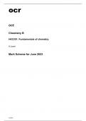 ocr A Level Chemistry B H433/01 Question Paper and Mark Scheme June2023.