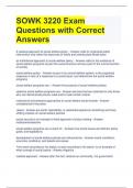 SOWK 3220 Exam Questions with Correct Answers 