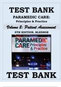 Paramedic Care: Principles & Practice V.2, 5e (Bledsoe) Test Bank Paramedic Care: Principles & Practice, 5th Edition Volume 2: Patient Assessment (Bledsoe)