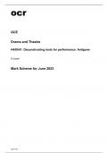ocr A Level Drama and Theatre H459/41 Mark Scheme June2023.
