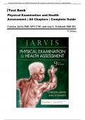 Test Bank: Physical Examination and Health Assessment, 9th Edition (Jarvis, 2024) | Chapter 1-32 + NCLEX Questions with answers | All Chapters | A+ Reviewed 2023/2024