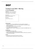 ocr A Level Geography H481/02 Question Paper June2023.