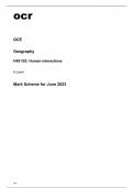 ocr A Level Geography H481/02 Mark Scheme June2023.