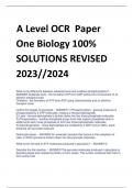  A Level OCR  Paper  One Biology 100%  SOLUTIONS REVISED  2023//2024 