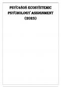 PSYC4808 ECOSYSTEMICPSYC4808 ECOSYSTEMIC PSYCHOLOGY ASSIGNMENT 2023 PSYCHOLOGY ASSIGNMENT 2023