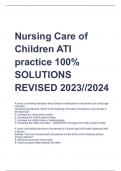 Nursing Care of  Children Final Quiz AND  SOLUTION