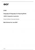 ocr GCSE Geography B Geography for Enquiring Minds J384/03 Mark Scheme June2023.