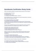 Quickbooks Certification Study Guide with complete solutions Graded A