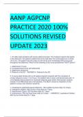 AANP AGPCNP  PRACTICE 2020 100%  SOLUTIONS REVISED  UPDATE 2023 