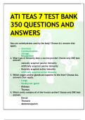 ATI TEAS 7 TEST BANK 350 QUESTIONS AND ANSWERS How are carbohydrates used by the body? Choose ALL answers that apply. • structure • Communication • storage • Recognition 2. What type of immunity does a vaccine provide? Choose only ONE best answer. • natur