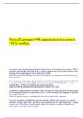  Post office exam 474 questions and answers 100% verified.