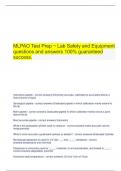   MLPAO Test Prep ~ Lab Safety and Equipment questions and answers 100% guaranteed success.