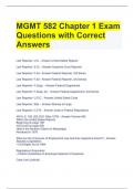 MGMT 582 Chapter 1 Exam Questions with Correct Answers 