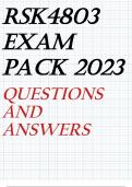 RSK4803 EXAM PACK 2023