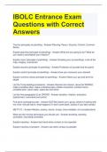 IBOLC Entrance Exam Questions with Correct Answers 