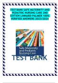 TEST BANK SAFE MATERNITY AND  PEDIATRIC NURSING CARE 2ND EDITION LINNARD PALMER 100% VERIFIED ANSWERS 203/2024