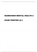 RASMUSSEN MENTAL HEALTH 2 /MENTAL HEALTH-FINAL EXAM RASMUSSEN (A+)/ATI RN MENTAL HEALTH EXAM 2023/2024 /ATI MENTAL HEALTH PROCTORED /RN MENTAL HEALTH ONLINE PRACTICE WITH NGN ALL EXAMS BUNDLE