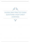 ALASKA DMV PRACTICE EXAM QUESTIONS CHEAT SHEET (VERIFIED)