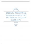 C468 WGU INFORMATION MANAGEMENT QUESTIONS AND ANSWERS (VERIFIED A)