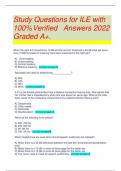 Study Questions for ILE with 100% Verified   Answers Graded A+.