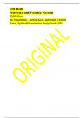 Test Bank Maternity and Pediatric Nursing 3rd Edition By Susan Ricci, Theresa Kyle, and Susan Carman Latest Updated Examination Study Guide 2023