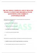 NR 341/ NR341 COMPLEX ADULT HEALTH  EXAM 1 LATEST 2023-2024 REAL EXAM  QUESTIONS AND CORRECT  ANSWERS|AGRADE 1