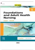 Test Bank for Foundations and Adult Health Nursing 9th Edition by Kim Cooper & Kelly Gosnell