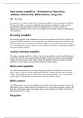 Operational Amplifiers - Mathematical Operations, Addition, Subtraction, Differentiator, Integrator