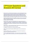 LTP Exam Questions and Answers All Correct 