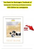 Test bank for bontrager s textbook of radiographic positioning