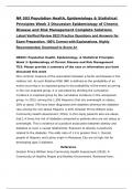 NR 503 Population Health, Epidemiology & Statistical Principles Week 3 Discussion Epidemiology of Chronic Disease and Risk Management Complete Solutions Latest Verified Review 2023 Practice Questions and Answers for Exam Preparation, 100% Correct with Exp