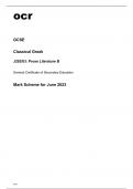 ocr GCSE Classical Greek J292-03 June2023 Mark Scheme.