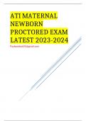 ATI MATERNAL NEWBORN PROCTORED EXAM LATEST 2023-2024