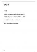 ocr GCSE History A (Explaining the Modern World) J410-08 June2023 Mark Scheme.