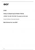 ocr GCSE History A (Explaining the Modern World) J410-06 June2023 Mark Scheme.