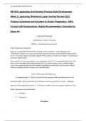 NR 504 Leadership And Nursing Practice Role Development Week 2 Leadership Whirlwind Latest Verified Review 2023 Practice Questions and Answers for Exam Preparation, 100% Correct with Explanations, Highly Recommended, Download to Score A+