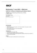 ocr GCSE History A (Explaining the Modern World) J410-09 June2023 Question Paper.